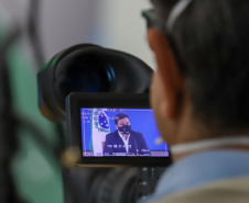 O secretário de Infraestrutura e Logística, Sandro Alex, atende a imprensa nesta quinta-feira (5) para esclarecer a nova modelagem das concessões de rodovias do Paraná.   05/08/2021. Foto: Geraldo Bubniak/AEN