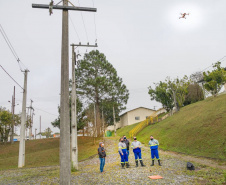 Copel amplia uso de drones para inspeção de redes de energia. Foto:Daniel Cavalheiro/Copel
