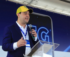 O governador Carlos Massa Ratinho Junior participou da apresentação de soluções tecnológicas para o agronegócio que se beneficiarão do 5G. A iniciativa faz parte da série de projetos-piloto de conectividade promovida pelo Ministério das Comunicações (Mcom).  -  Londrina, 12/08/2021  -  Foto: José Fernando Ogura/AEN