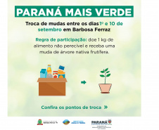 Ação acontece entre os dias 01 e 10 de setembro. Objetivo é incentivar o plantio de mudas de árvores nativas e arrecadar alimentos para ajudar famílias em situação de vulnerabilidade social.  -  curitiba, 30/08/2021  -  Foto: IAT