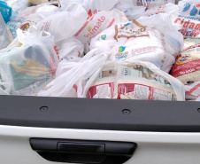 Cerca de 70 famílias de Toledo são beneficiadas com cestas de alimentos, nesta semana. Os donativos são frutos da doação da população em troca de uma muda de árvore nativa, distribuída pelo Instituto Água e Terra (IAT). -  Curitiba, 31/08/2021  -  Foto: SEDEST