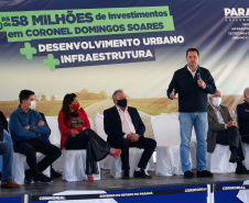 O governador Carlos Massa Ratinho Junior visitou Coronel Domingos Soares, na região Sudoeste, nesta quinta-feira (9), para a entrega da pavimentação de 27,1 quilômetros na PR-912, que separa a cidade de Palmas. Foto: Jonathan Campos/AEN