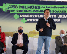 Governador entrega rodovia pavimentada que muda a realidade de Coronel Domingos Soares. Foto: Ari Dias/AEN