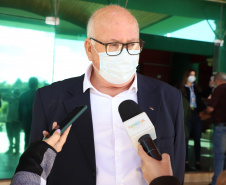  O governador Carlos Massa Ratinho Junior participou, nesta sexta-feira (10), do lançamento da Agro Laranjeiras, nova empresa de desmamados que fará um investimento inicial de R$ 377 milhões no Estado. Na foto, Jorge Munari  Foto: Ari Dias/AEN