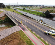 Ponte do rio Iguaçu é liberada em São José dos Pinhais. Foto: COMEC