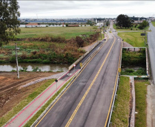Ponte do rio Iguaçu é liberada em São José dos Pinhais. Foto: COMEC