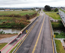 Ponte do rio Iguaçu é liberada em São José dos Pinhais. Foto: COMEC