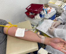 Secretaria de Estado da Saúde mobiliza servidores para doação de sangue. Foto:SESA