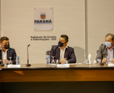 Semana da Inovação - Leandro Moura, presidente da Celepar - Marcelo Rangel, superintendente de Inovação -  Aldo Bona, superintendente de Ciência, Tecnologia e Ensino Superior  - Curitiba, 27/09/2021  - Foto Gilson Abreu/AEN