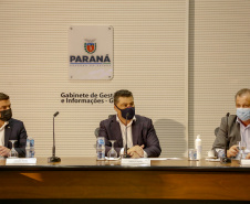 Semana da Inovação - Leandro Moura, presidente da Celepar - Marcelo Rangel, superintendente de Inovação -  Aldo Bona, superintendente de Ciência, Tecnologia e Ensino Superior  - Curitiba, 27/09/2021  - Foto Gilson Abreu/AEN