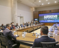Semana da Inovação - Leandro Moura, presidente da Celepar - Marcelo Rangel, superintendente de Inovação -  Aldo Bona, superintendente de Ciência, Tecnologia e Ensino Superior  - Curitiba, 27/09/2021  - Foto Gilson Abreu/AEN