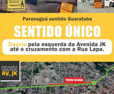 Desvios Matinhos - Lembrete dos desvios de trânsito em Matinhos devido à obra de duplicação, para os turistas que vão ao litoral no feriadão  -  Curitiba, 06/10/2021  -  Foto: DER