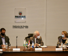 As novas oportunidades de parceria entre o Paraná e o Canadá foram o foco da visita de uma comitiva do Consulado Geral do Canadá a Curitiba nesta quarta-feira (6). O vice-governador Darci Piana recebeu, no Palácio Iguaçu, a cônsul-geral do Canadá em São Paulo, Heather Cameron. Foto: Camila Tonett/Vice-governadoria