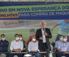Lazer, geração de emprego e manutenção da limpeza e infraestrutura urbana. As ações fazem parte do pacote de anúncios confirmado nesta quinta-feira (07) pelo governador em exercício Darci Piana em visita à Nova Esperança do Sudoeste. - Nova esperança do Sudoeste, 07/10/2021  -  Foto: Gilson Abreu/AEN