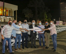 O governador em exercício Darci Piana anunciou nesta quinta-feira (07) novos investimentos para Francisco Beltrão, no Sudoeste do Paraná. As ações do Governo do Estado contemplam equipamentos para a saúde, a pavimentação de 51 vias urbanas e o lançamento do edital de licitação para a construção de uma Delegacia Cidadã na cidade. -  Francisco Beltrão, 07/10/2021  -  Foto: Gilson Abreu/AEN