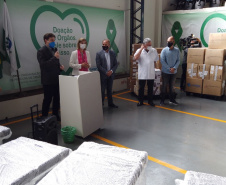 A Secretaria de Estado da Saúde (Sesa) por meio da 10ª Regional de Cascavel, recebeu uma doação da empresa Ecocataratas de mais de cinco mil insumos e equipamentos avaliados em R$ 39.320,90. Os materiais serão entregues para os 25 municípios de abrangência da Regional de Saúde.  -  Curitiba, 08/10/2021  -  Foto: SESA