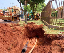 A Sanepar iniciou obra de implantação de 2,3 quilômetros de tubulações (anéis) de distribuição de água em Maripá, no Oeste do Paraná, com o objetivo de atender à demanda crescente de consumo na cidade.-  Curitiba, 13/10/2021  -  Foto: Sanepar