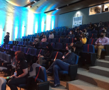 A Fomento Paraná deu início a uma rodada de seis Encontros Regionais de Agentes de Crédito ao longo do mês de outubro, em parceria com o Sebrae/PR. Os eventos são presenciais, seguindo os protocolos sanitários, e foram possibilitados a partir do avanço da vacinação da população paranaense contra a covid-19.  -  Curitiba, 15/10/2021  -  Foto: Fomento Paraná