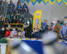 Abertura dos Jogos da Integração do Idoso, em Guaratuba. Foto: Valdelino Pontes/AEN