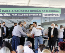 O governador Carlos Massa Ratinho Junior entrega 83 veículos para a Regional de Saúde de Maringá. Gilson Abreu/AEN