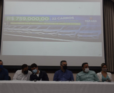 O Governo do Estado entregou 22 carros para os nove municípios da abrangência da 6ª Regional de Saúde de União da Vitória neste sábado (23). Esta é a quinta entrega dos 1.211 veículos adquiridos para reforço da Estratégia da Saúde da Família (ESF), em um investimento de mais de R$ 41,7 milhões exclusivos do Tesouro do Estado.
Foto: Américo Antonio/SESA