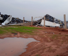 Vendaval e chuva de granizo provocam estragos em 16 municípios do estado. Foto:SEJUF