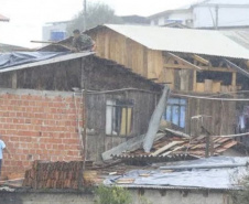 Vendaval e chuva de granizo provocam estragos em 16 municípios do estado.Foto:SEJUF