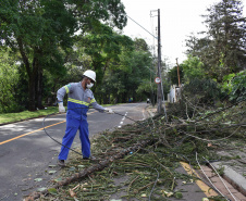 Copel avança na recomposição dos estragos causados pelo temporal. FOTO: Copel