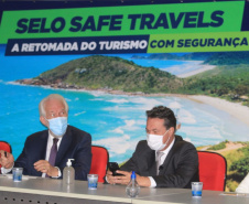 A conquista do Selo Safe Travels, do Conselho Mundial de Viagens e Turismo (WTCC), garante ao Paraná o título de embaixador do turismo seguro em relação às medidas sanitárias contra a Covid-19. Com o título, a Paraná Turismo emite certificados a municípios e empreendimentos que cumprem essas normas de segurança. Foto: Alessandro Vieira/SEDEST