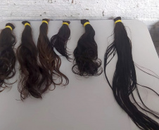 Setenta presas custodiadas na Penitenciária Feminina de Foz do Iguaçu ? Unidade de Progressão (PFF-UP) doaram seus cabelos para a confecção de perucas para mulheres em tratamento de câncer.  Os cortes foram feitos de forma voluntária pela equipe do Studio Vip, salão de beleza localizado em Santa Terezinha de Itaipu. Os cabelos serão doados ao setor de oncologia do Hospital Ministro Costa Cavalcanti, em Foz do Iguaçu. - Foz do Iguaçu, 28/10/2021 - Foto: Depen-Pr