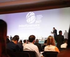 Nesta quarta-feira (03/11), em Foz do Iguaçu, região oeste do Paraná, foi aberto oficialmente o InterForensics, maior evento de Ciências Forenses da América Latina, que reúne, em um único lugar, renomados nomes nacionais e internacionais das mais diversas áreas deste setor. - Foz do Iguaçu, -3/11/2021 - Foto: SESP_PR
