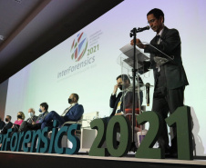 Nesta quarta-feira (03/11), em Foz do Iguaçu, região oeste do Paraná, foi aberto oficialmente o InterForensics, maior evento de Ciências Forenses da América Latina, que reúne, em um único lugar, renomados nomes nacionais e internacionais das mais diversas áreas deste setor. - Foz do Iguaçu, -3/11/2021 - Foto: SESP_PR