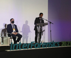 Nesta quarta-feira (03/11), em Foz do Iguaçu, região oeste do Paraná, foi aberto oficialmente o InterForensics, maior evento de Ciências Forenses da América Latina, que reúne, em um único lugar, renomados nomes nacionais e internacionais das mais diversas áreas deste setor. - Foz do Iguaçu, -3/11/2021 - Foto: SESP_PR