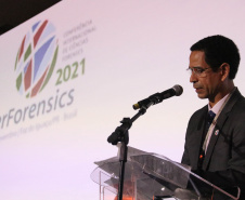 Nesta quarta-feira (03/11), em Foz do Iguaçu, região oeste do Paraná, foi aberto oficialmente o InterForensics, maior evento de Ciências Forenses da América Latina, que reúne, em um único lugar, renomados nomes nacionais e internacionais das mais diversas áreas deste setor. - Foz do Iguaçu, -3/11/2021 - Foto: SESP_PR