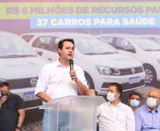 Em mais um passo no processo de consolidação do Voe Paraná, o maior programa de aviação regional do País, o Governo do Estado finalizou o convênio que vai permitir a modernização da pista de pouso e decolagem do aeroporto Francisco Lacerda Junior, em Cornélio Procópio, no Norte Pioneiro. O investimento é de R$ 4.771.057,10. O anúncio foi feito nesta quarta-feira (03) pelo governador Carlos Massa Ratinho Junior durante visita à cidade. Foto: Ari Dias/AEN