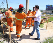 As obras de modernização do Trevo Gauchão, em Umuarama, chegaram a um terço de execução. O governador Carlos Massa Ratinho Junior vistoriou nesta quinta-feira (04) o projeto que vai resolver um dos principais gargalos logísticos do Noroeste paranaense. - Umuarama, 04/11/2021 - Foto:  Ari Dias/AEN