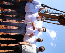 As obras de modernização do Trevo Gauchão, em Umuarama, chegaram a um terço de execução. O governador Carlos Massa Ratinho Junior vistoriou nesta quinta-feira (04) o projeto que vai resolver um dos principais gargalos logísticos do Noroeste paranaense. - Umuarama, 04/11/2021 - Foto:  Ari Dias/AEN