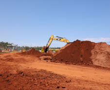 As obras de modernização do Trevo Gauchão, em Umuarama, chegaram a um terço de execução. O governador Carlos Massa Ratinho Junior vistoriou nesta quinta-feira (04) o projeto que vai resolver um dos principais gargalos logísticos do Noroeste paranaense. - Umuarama, 04/11/2021 - Foto:  Ari Dias/AEN