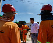 As obras de modernização do Trevo Gauchão, em Umuarama, chegaram a um terço de execução. O governador Carlos Massa Ratinho Junior vistoriou nesta quinta-feira (04) o projeto que vai resolver um dos principais gargalos logísticos do Noroeste paranaense.  Foto: Jonathan Campos/AEN