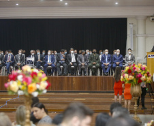 O governador Carlos Massa Ratinho Junior recebeu nesta sexta-feira (5) o título de “Benfeitor do Oeste”. A homenagem é dos prefeitos que integram a Associação dos Municípios do Oeste do Paraná foi conferida durante a 15ª edição do maior evento da imprensa da região, o Prêmio Amop de Jornalismo. 
Foto Gilson abreu/AEN
