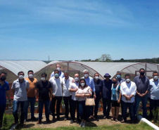 Entrega de pavimentação de estrada rural e de máquinas, caminhão e equipamentos para cooperativas de agricultura familiar, inauguração de cozinha comunitária. Estas foram algumas das ações dos secretários estaduais da Agricultura e do Abastecimento, Norberto Ortigara, e do Planejamento e Projetos Estruturantes, Valdemar Bernardo Jorge, na semana passada na região do Norte Pioneiro. - Curitiba, 08/11/2021 - Foto: SEAB