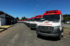 Paraná recebe 15 ambulâncias do Ministério da Saúde para reforçar atendimento de urgência