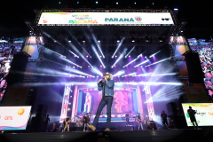 O cantor Loubet   durante a apresentacao do seu show dentro da programacao do Verao Maior Parana, em Pontal do Parana