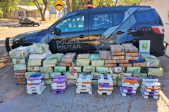 PMPR apreende mais de 1 tonelada de maconha no Oeste do Estado; prejuízo ao crime é de R$ 2 milhões