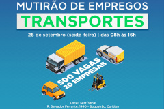 Setor de transportes: mutirão em Curitiba ofertará mais de 500 vagas nesta sexta