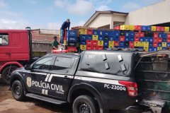 PCPR realiza descarte de cervejas falsificadas apreendidas em Quatro Barras