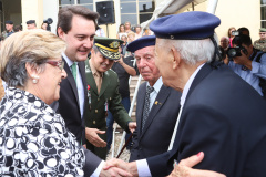 Os 74 anos da Tomada de Monte Castelo, batalha no Norte da Itália que marcou a participação da Força Expedicionária Brasileira (FEB) na Segunda Guerra Mundial, foram lembrados nesta quinta-feira (21/2), em cerimônia no Museu do Expedicionário, em Curitiba. O governador Carlos Massa Ratinho Junior participou no evento, junto com quatro expedicionários e familiares dos pracinhas.  -  Curitiba, 21/02/2019  -  Foto: Rodrigo Félix Leal/ANPr