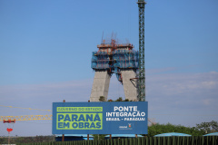 Andamento das obras na  Ponte da Integração Brasil - Paraguai, entre Foz do Iguaçu e Presidente Franco .08/04/2021 - Foto: Geraldo Bubniak/AEN