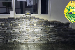 A Rondas Ostensivas Tático Móvel (ROTAM) do 9° Batalhão da Polícia Militar (9°BPM), apreendeu, na madrugada deste sábado (18), 274 quilos de pasta base de cocaína em um caminhão que estava na fila para acesso ao Porto de Paranaguá.  -  Curitiba, 18/09/2021  -  Foto: PMPR