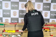 A Polícia Civil do Paraná (PCPR) apreendeu 1.492,46 quilos de maconha do crime organizado, na noite de sexta-feira (24), em estacionamentos na região central de Curitiba. Um homem e duas mulheres, de 27, 28 e 35 anos, foram presos em flagrante pelos crimes de tráfico de drogas, associação para o tráfico e posse ilegal de arma de fogo.  -  Curitiba, 27/09/2021  -  Foto: Polícia Civildo Paraná
